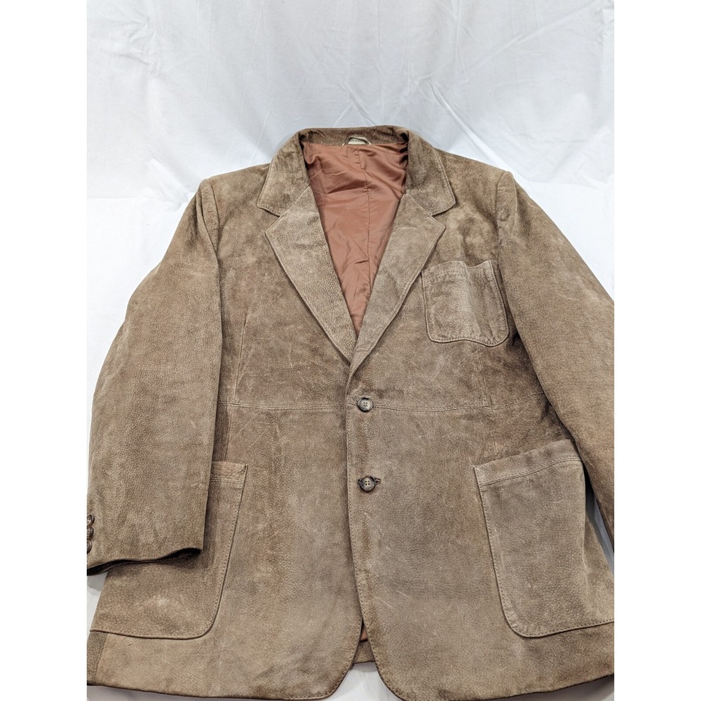 Vintage Sears Leather Shop Suede Jacket 46 SLIM Rancher Western‎ Rugged Heavy